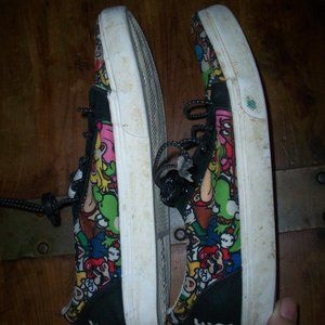 Nintendo Super Mario Brothers Sneakers 6.5 Lace Up Ground Up Shoes Low Canvas *